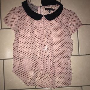 HeartSoul pink black polka dots med sheer shirt